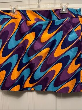 Loudmouth Ladies Purple, Blue, Orange Patterned Golf Skort